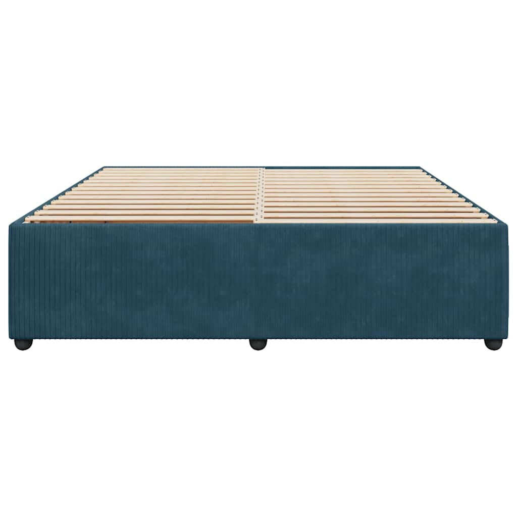 Cadre de lit sans matelas bleu 180x200 cm velours - XIOS