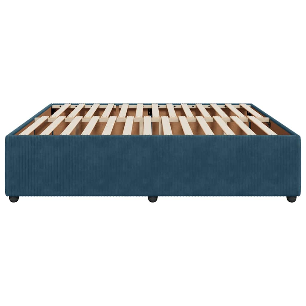 Cadre de lit sans matelas bleu 180x200 cm velours - XIOS