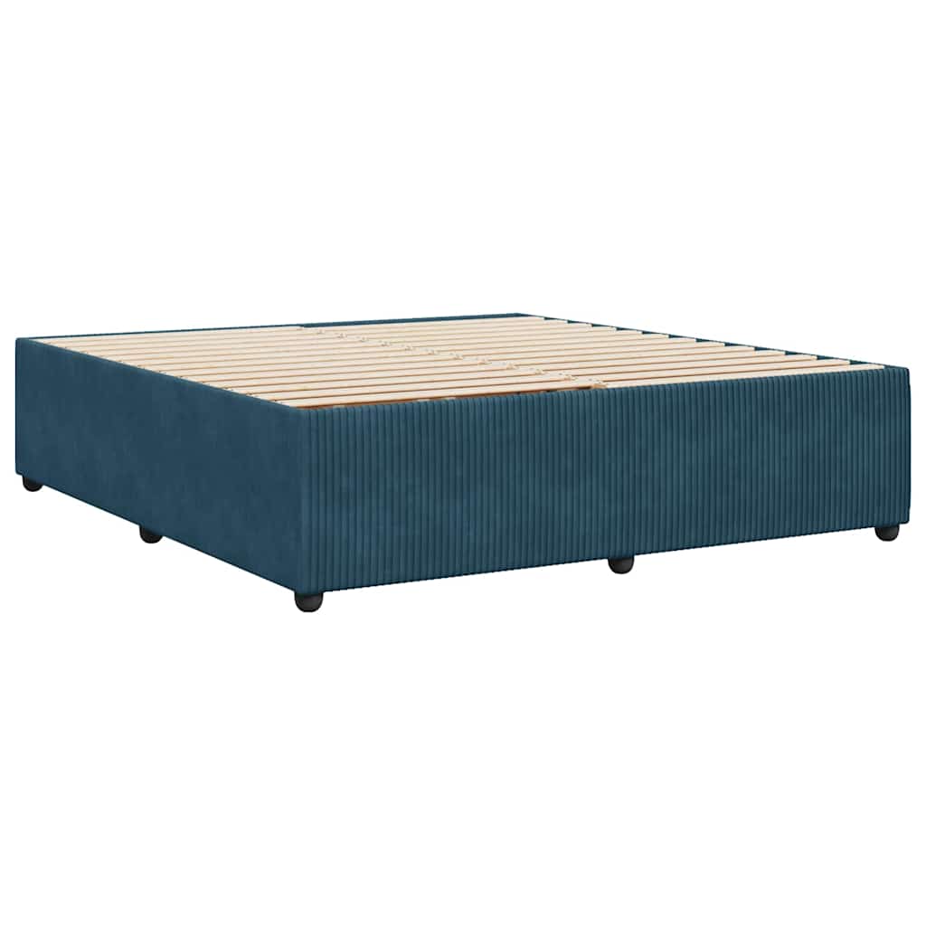 Cadre de lit sans matelas bleu 180x200 cm velours - XIOS