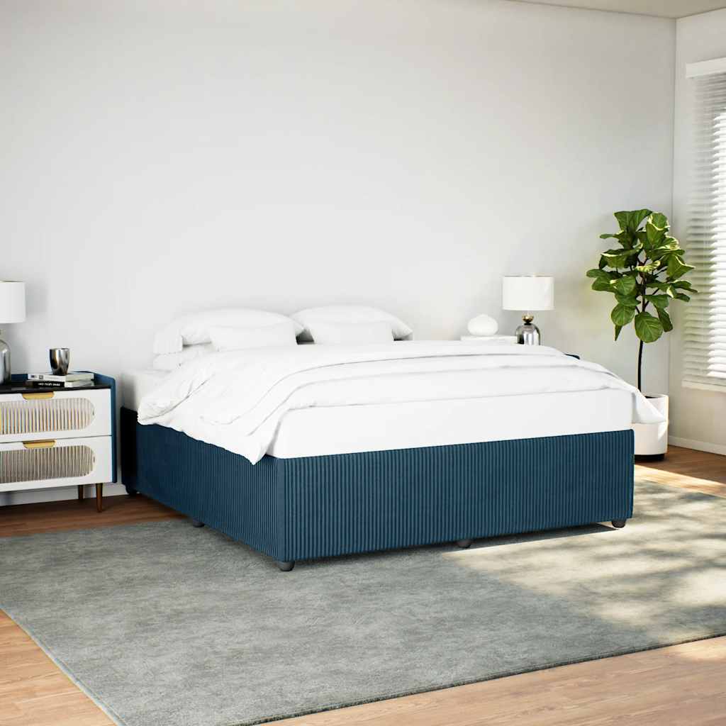 Cadre de lit sans matelas bleu 180x200 cm velours - XIOS