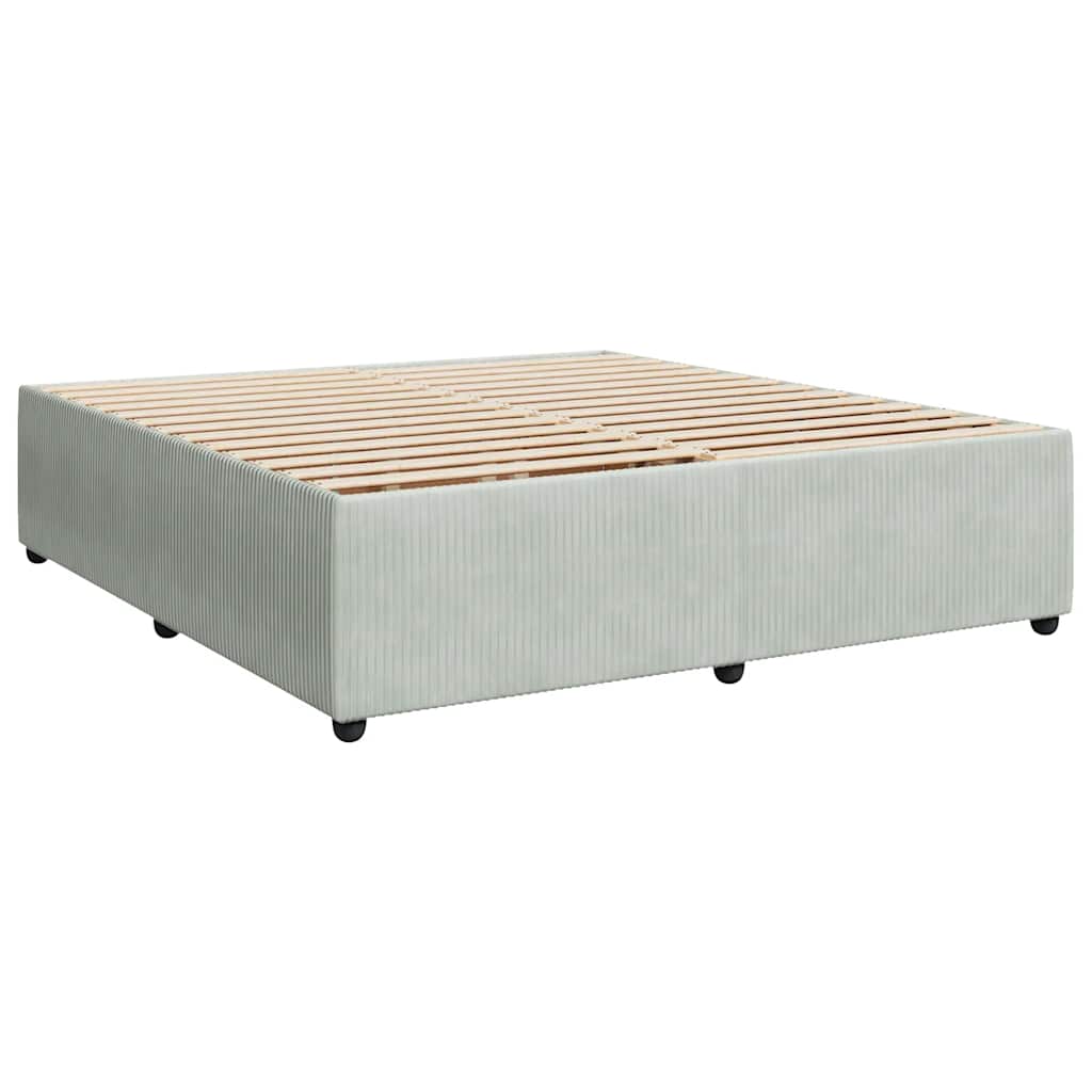 Cadre de lit sans matelas gris clair 200x200 cm velours - XIOS