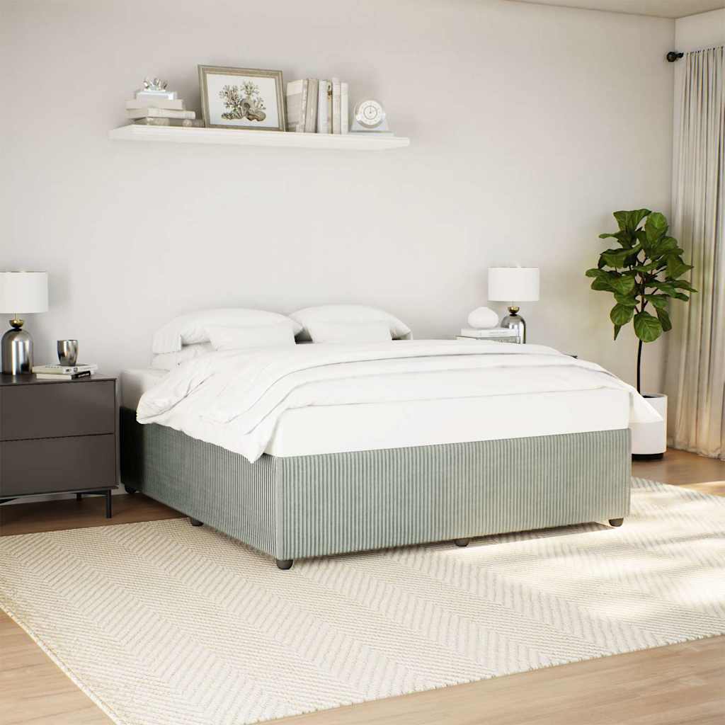Cadre de lit sans matelas gris clair 200x200 cm velours - XIOS