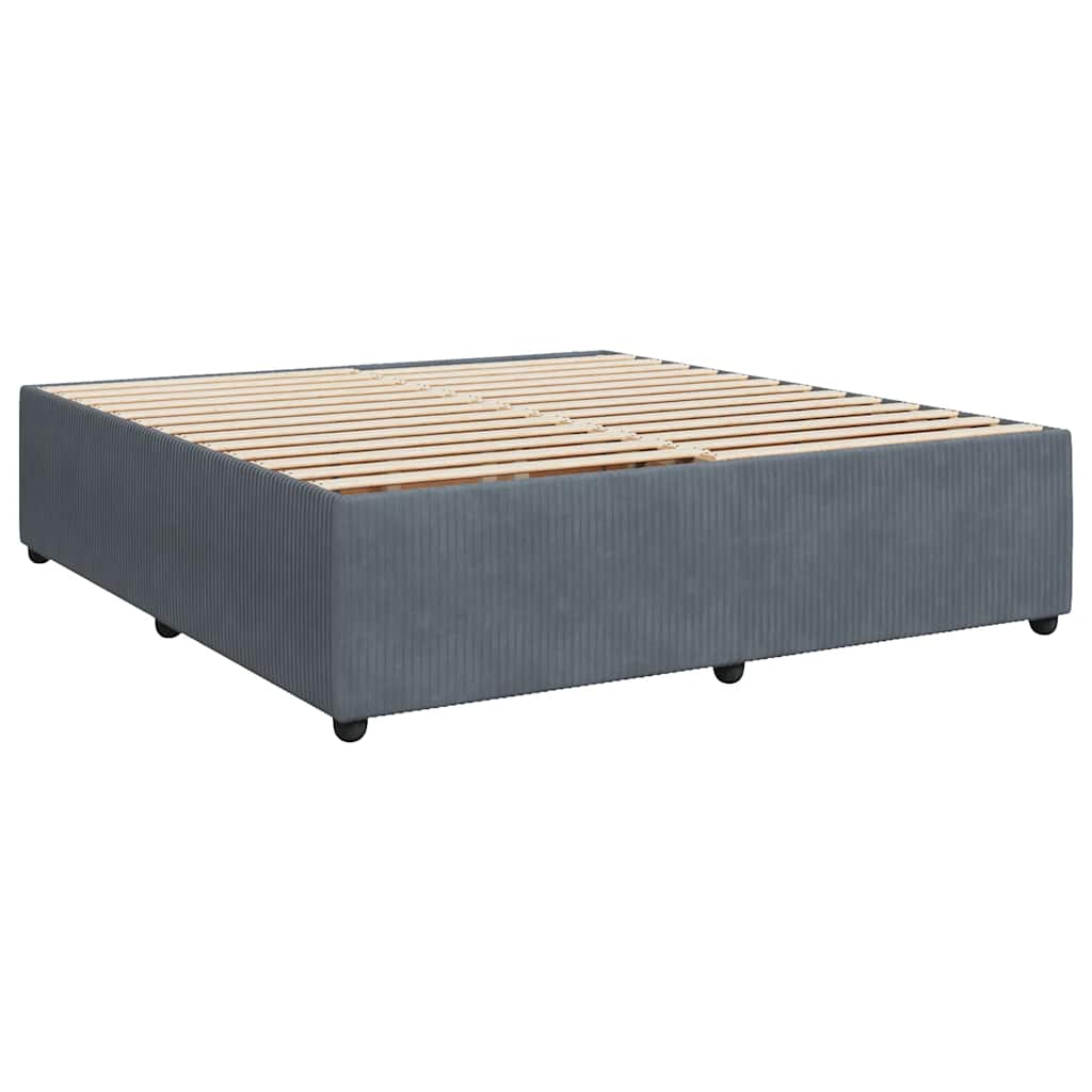 Cadre de lit sans matelas gris foncé 200x200 cm velours - XIOS