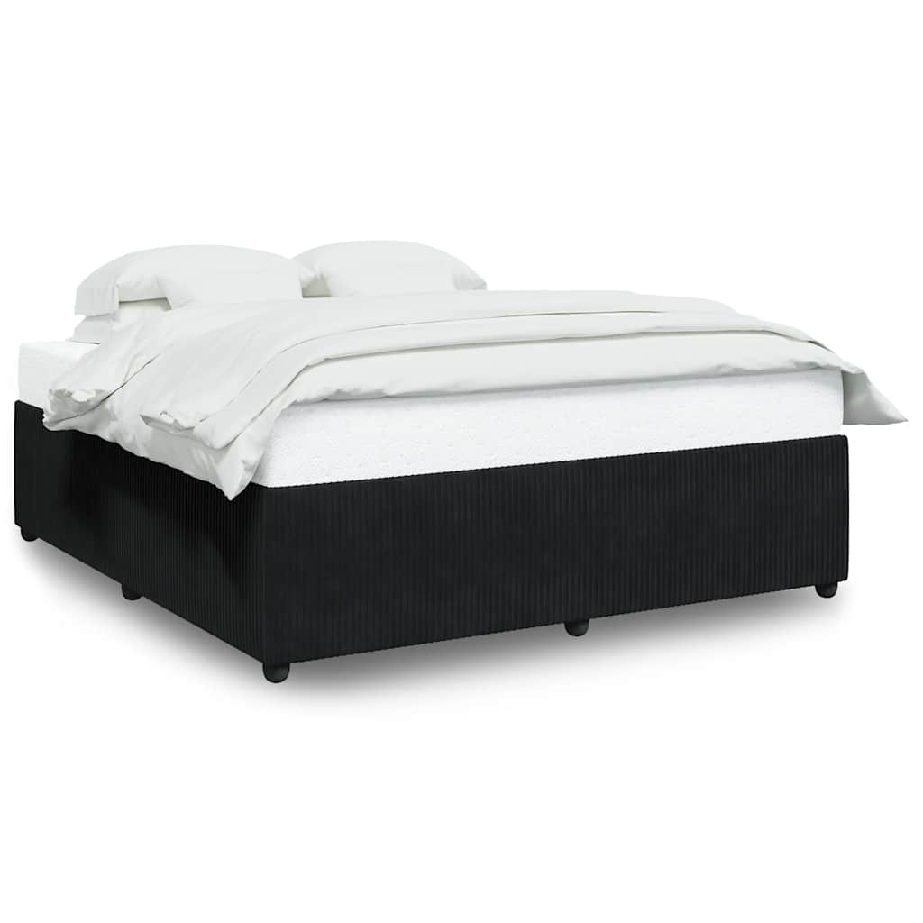 Cadre de lit sans matelas noir 200x200 cm velours - XIOS