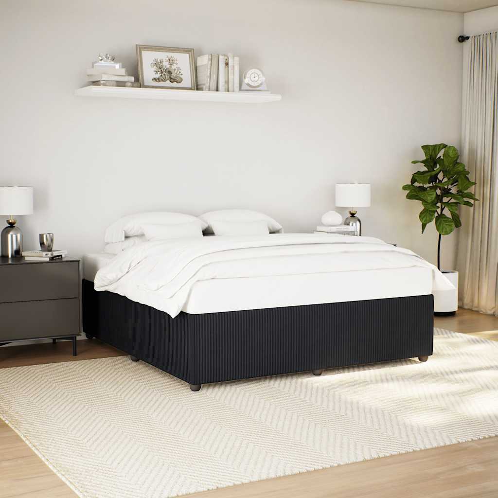 Cadre de lit sans matelas noir 200x200 cm velours - XIOS