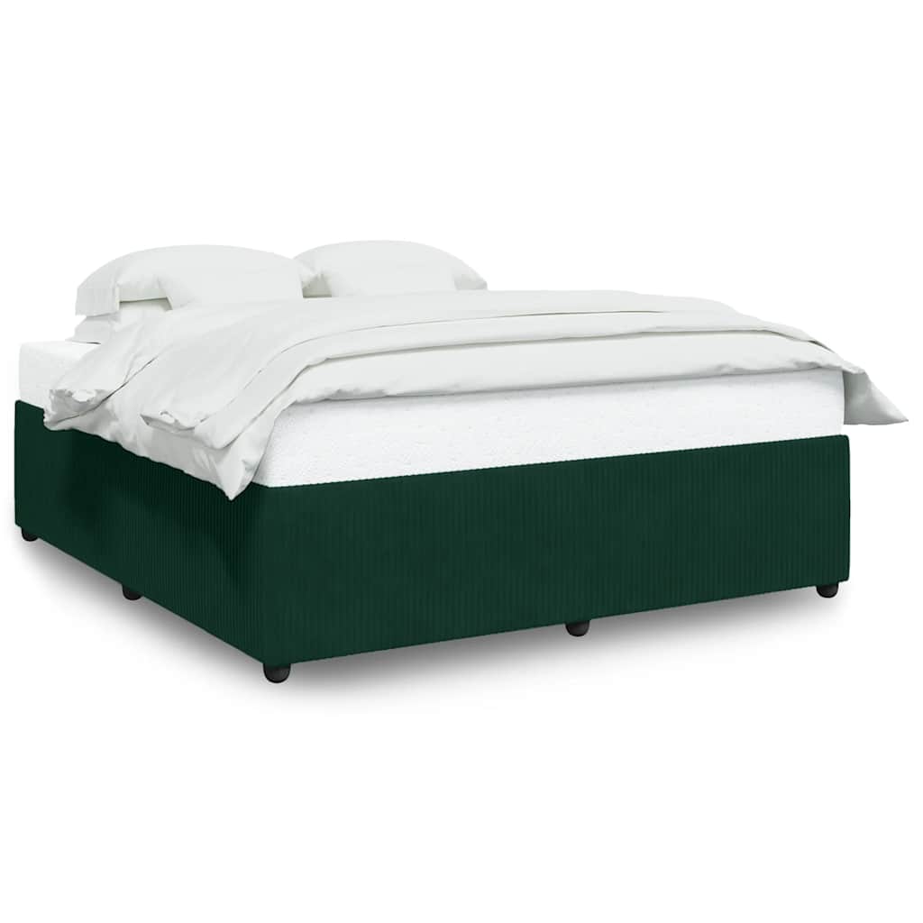 Cadre de lit sans matelas vert foncé 200x200 cm velours - XIOS