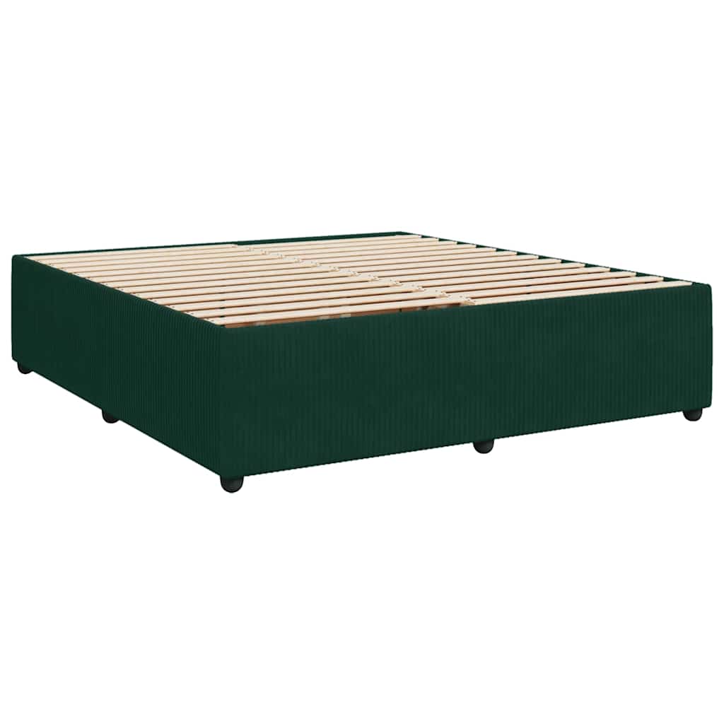Cadre de lit sans matelas vert foncé 200x200 cm velours - XIOS