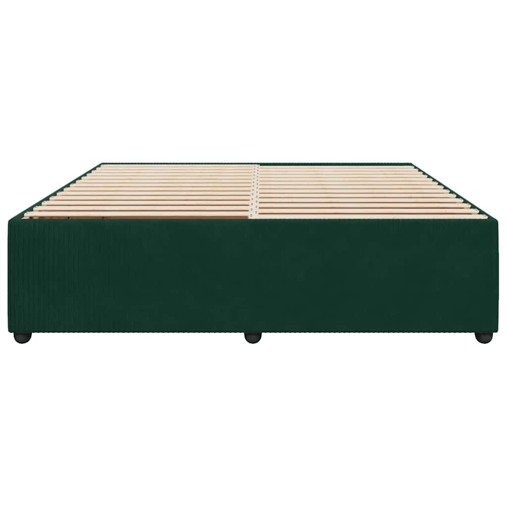 Cadre de lit sans matelas vert foncé 200x200 cm velours - XIOS
