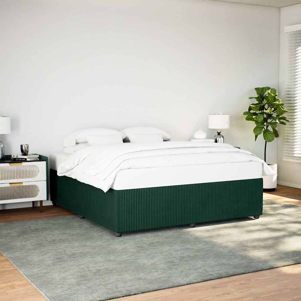 Cadre de lit sans matelas vert foncé 200x200 cm velours - XIOS
