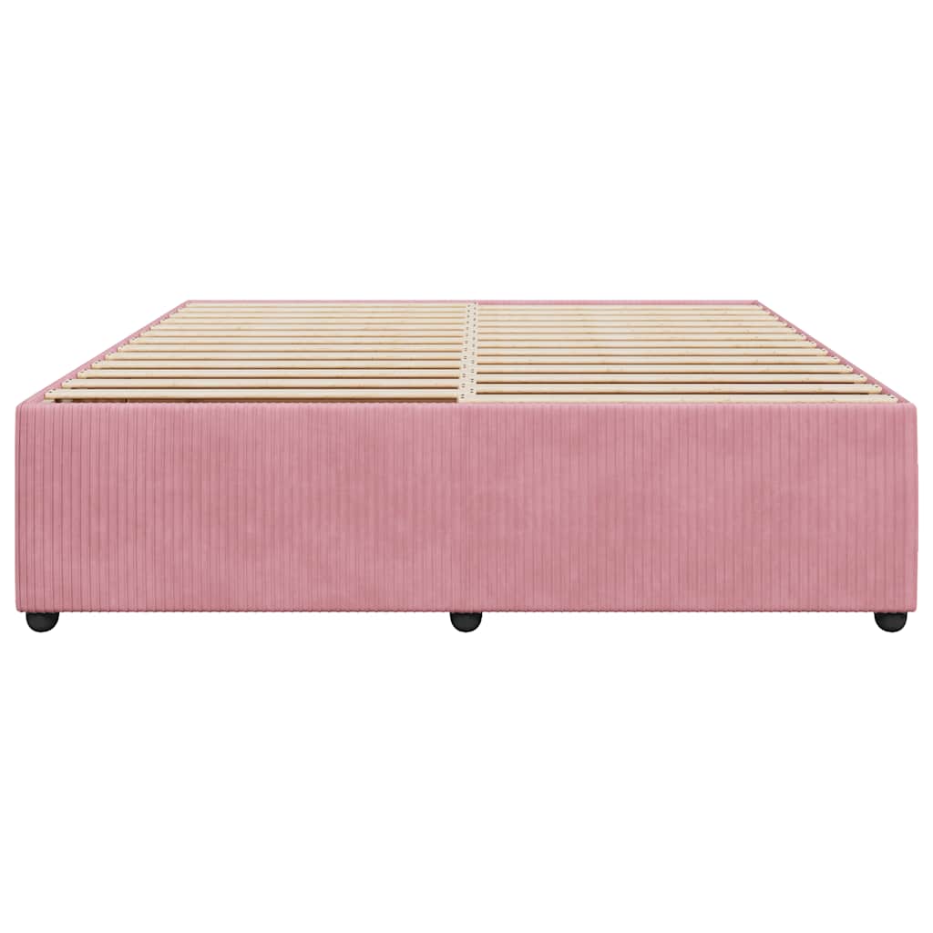 Cadre de lit sans matelas rose 200x200 cm velours - XIOS