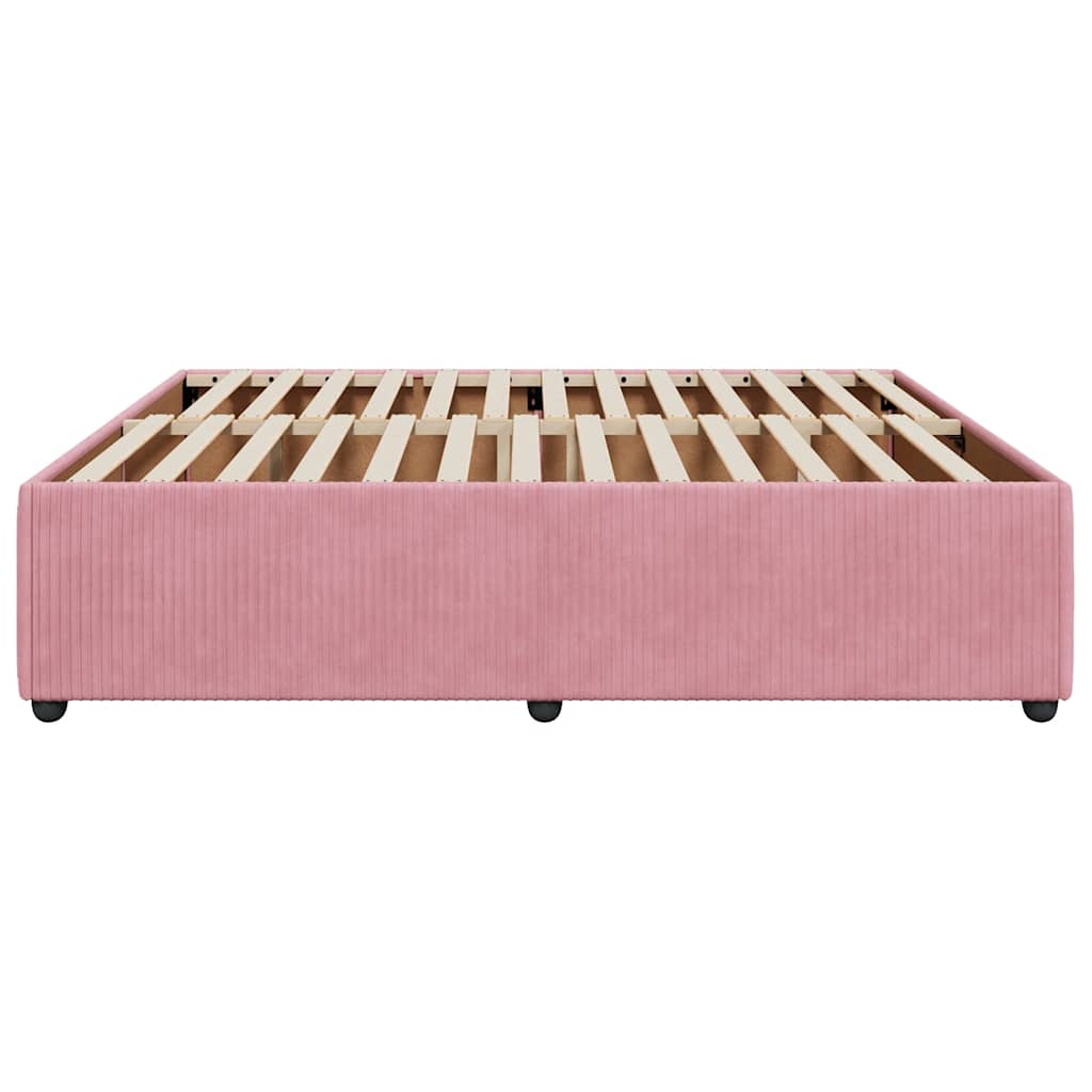 Cadre de lit sans matelas rose 200x200 cm velours - XIOS
