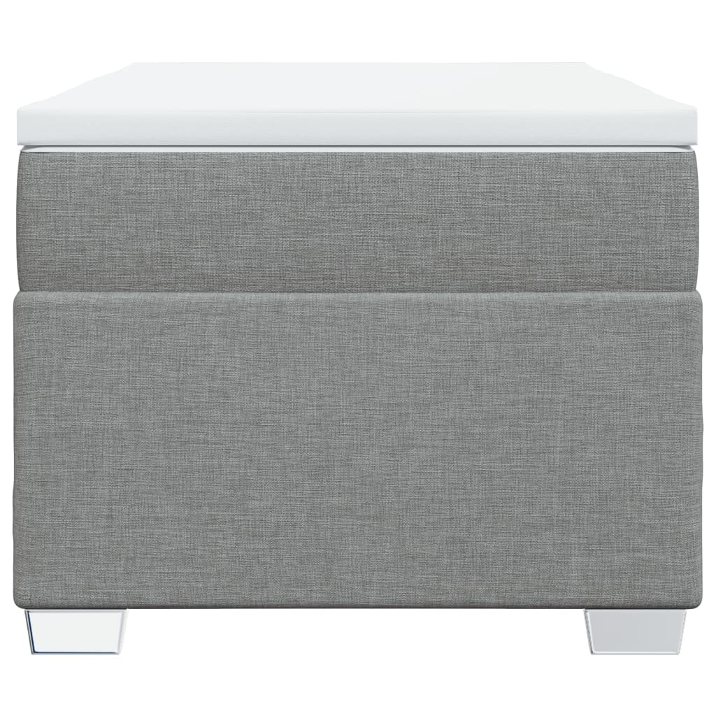 Sommier à lattes de lit avec matelas gris clair 80x200 cm tissu - XIOS