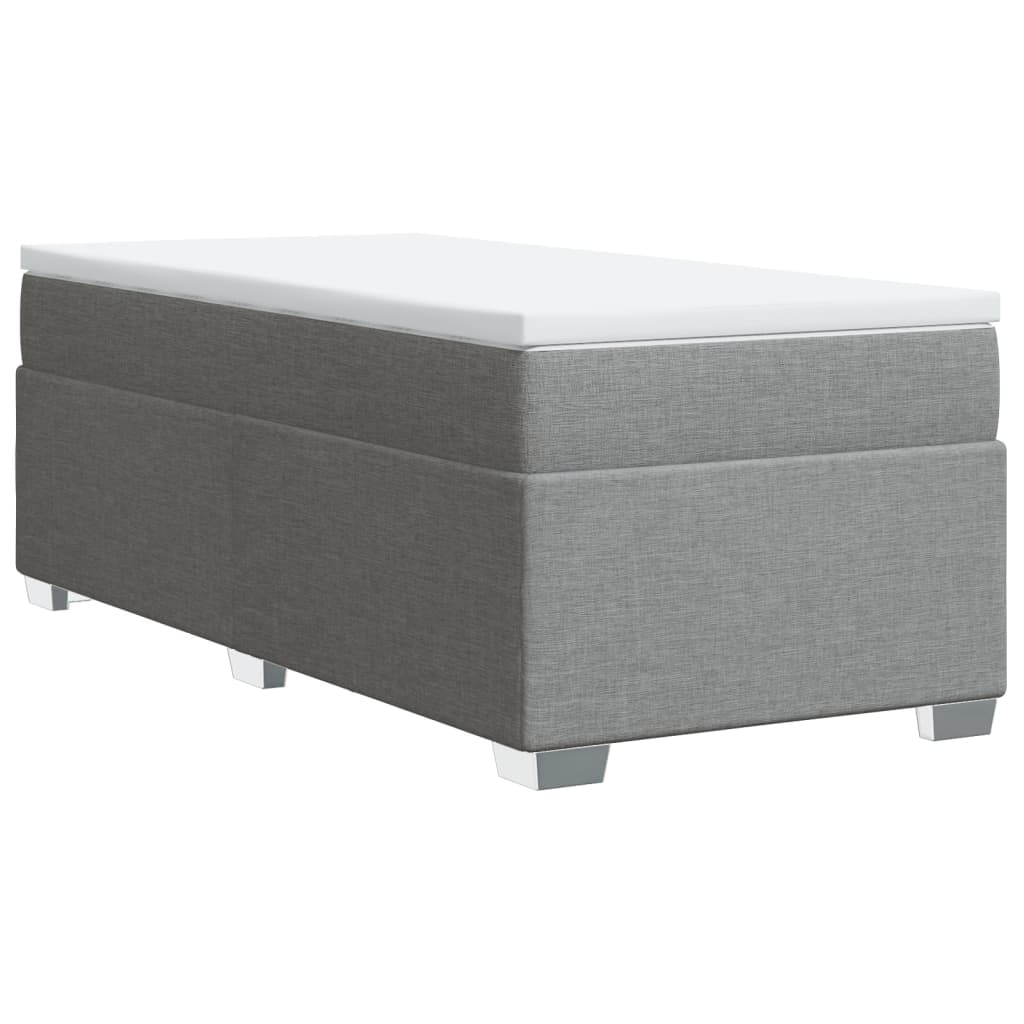 Sommier à lattes de lit et matelas Gris clair 90x190 cm Tissu - XIOS
