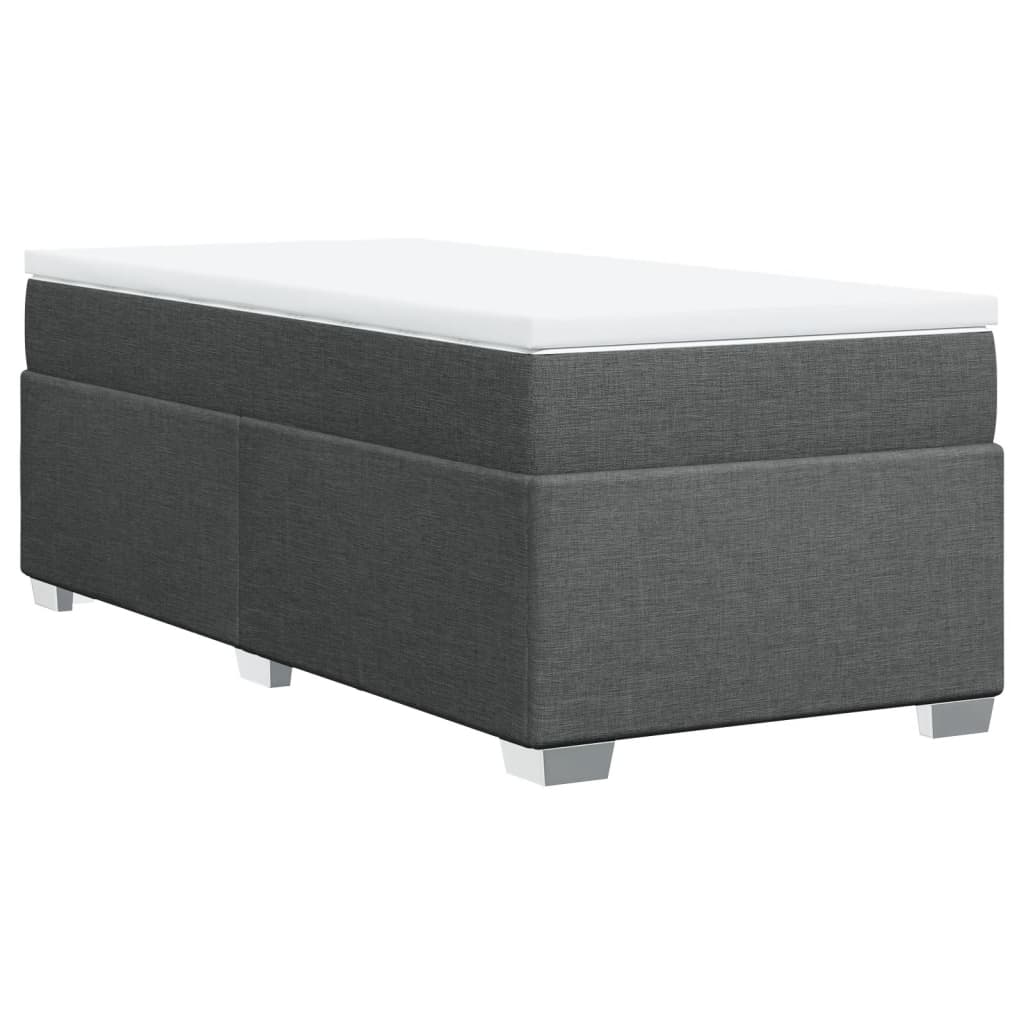 Sommier à lattes de lit et matelas Gris foncé 90x190 cm Tissu - XIOS