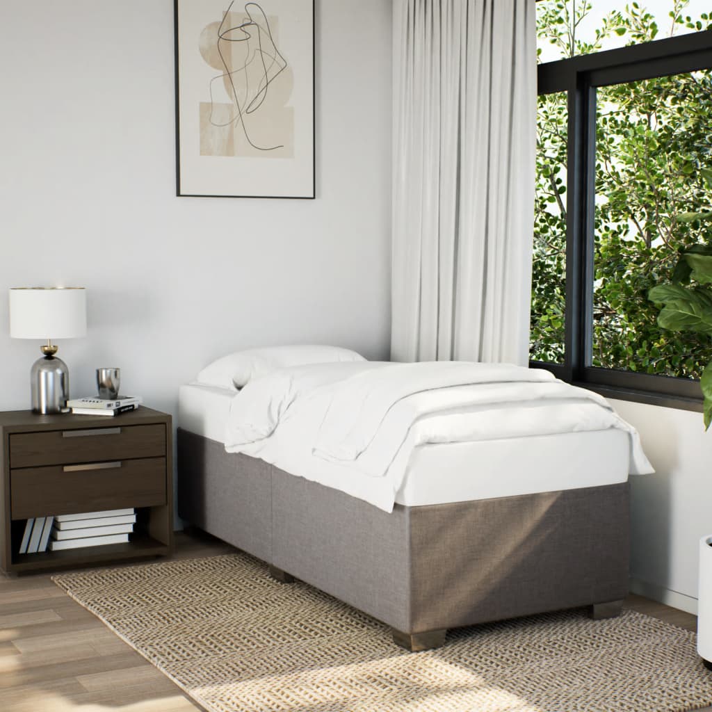 Sommier à lattes de lit avec matelas Taupe 90x190 cm Tissu - XIOS