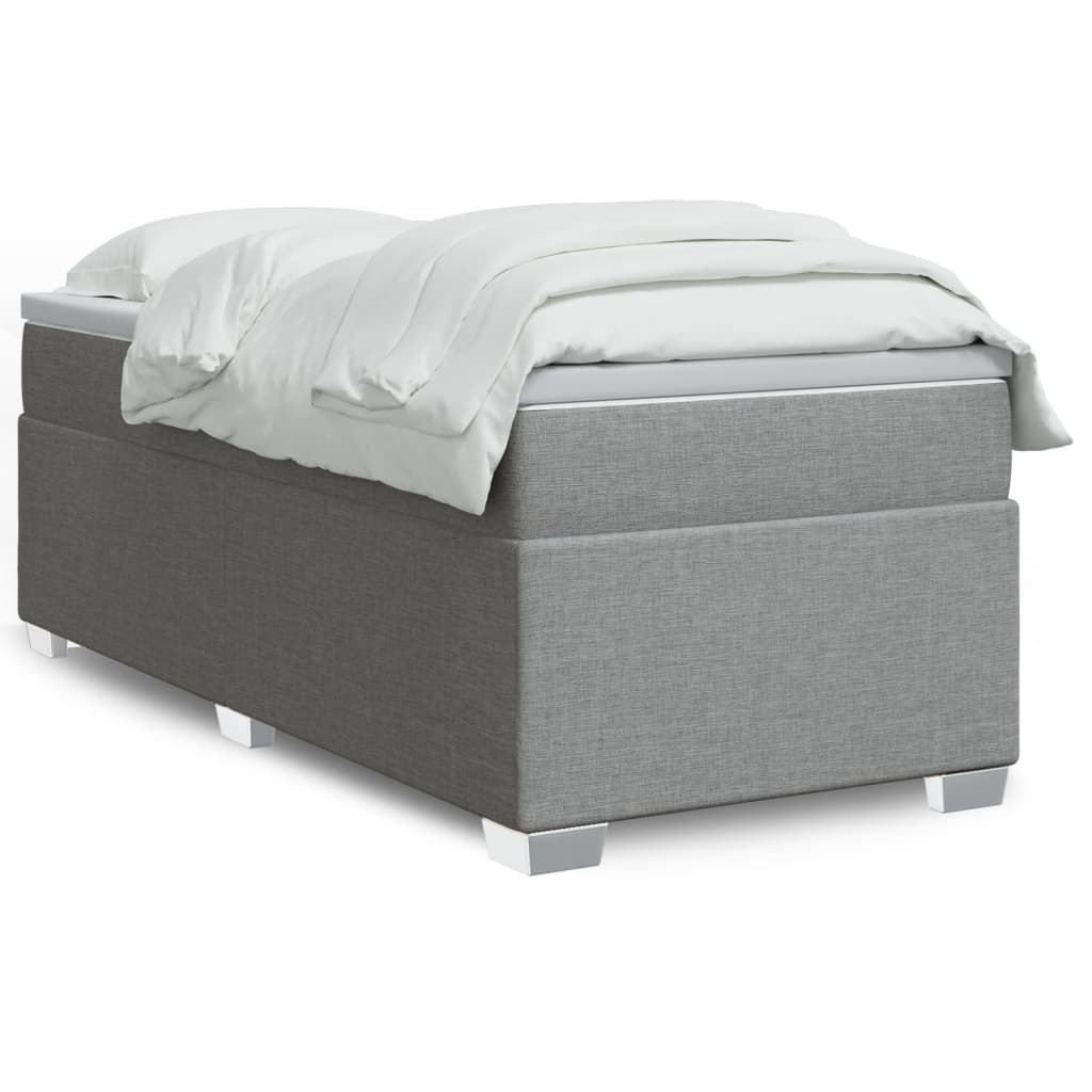 Sommier à lattes de lit avec matelas Gris clair 90x200 cm Tissu - XIOS