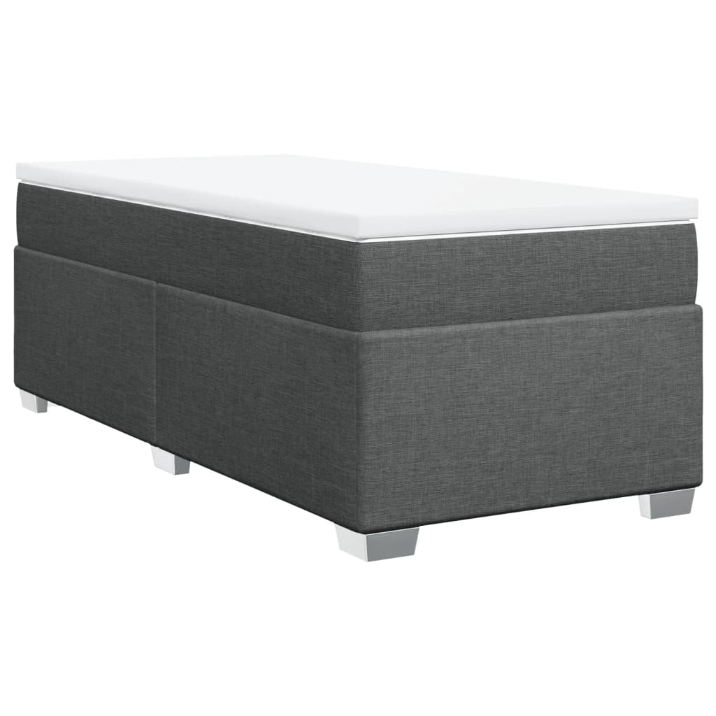 Sommier à lattes de lit avec matelas Gris foncé 90x200 cm Tissu - XIOS