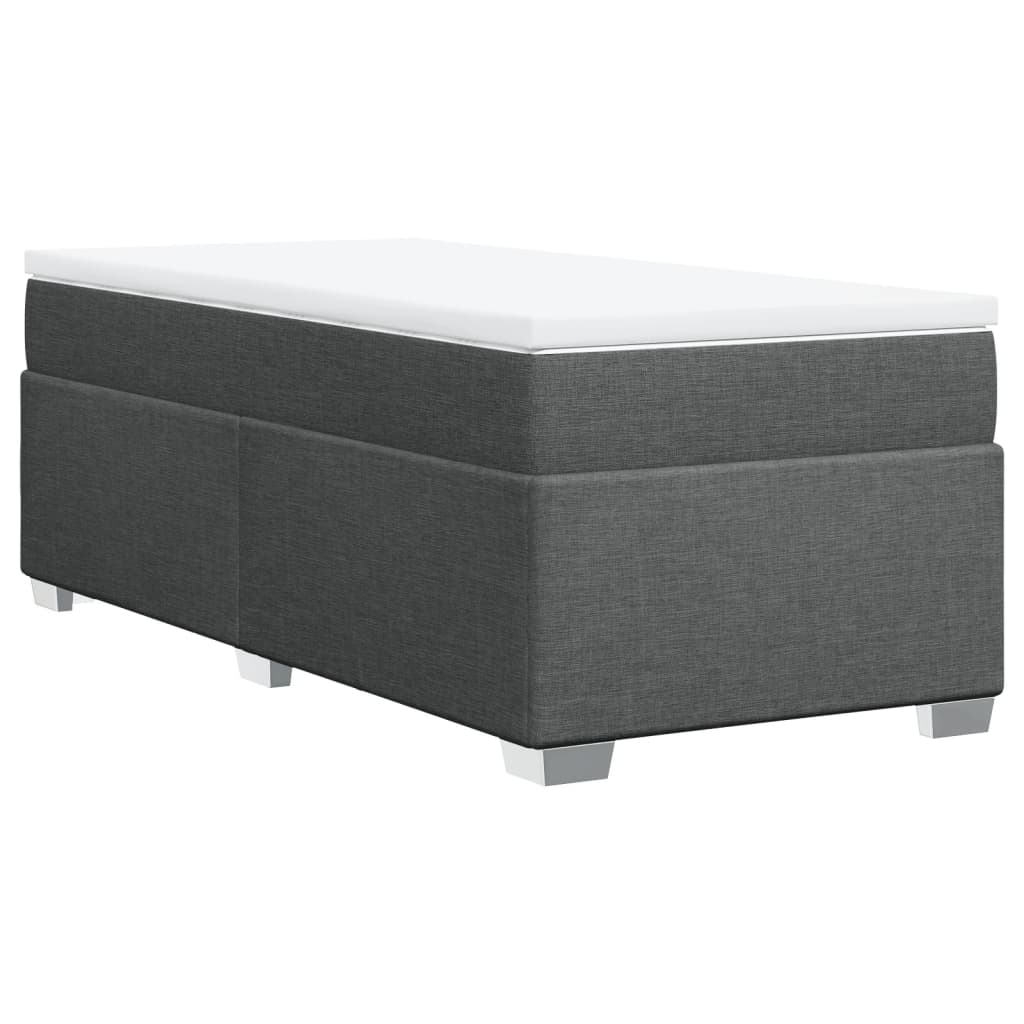Sommier à lattes de lit avec matelas Gris foncé 90x200 cm Tissu - XIOS