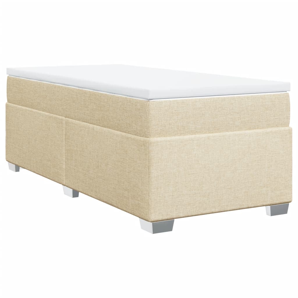 Sommier à lattes de lit avec matelas Crème 90x200 cm Tissu - XIOS