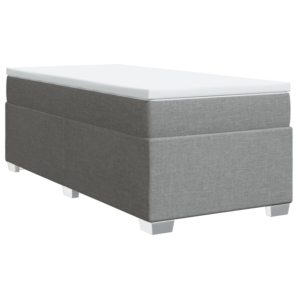 Sommier à lattes de lit avec matelas Gris clair 100x200cm Tissu - XIOS