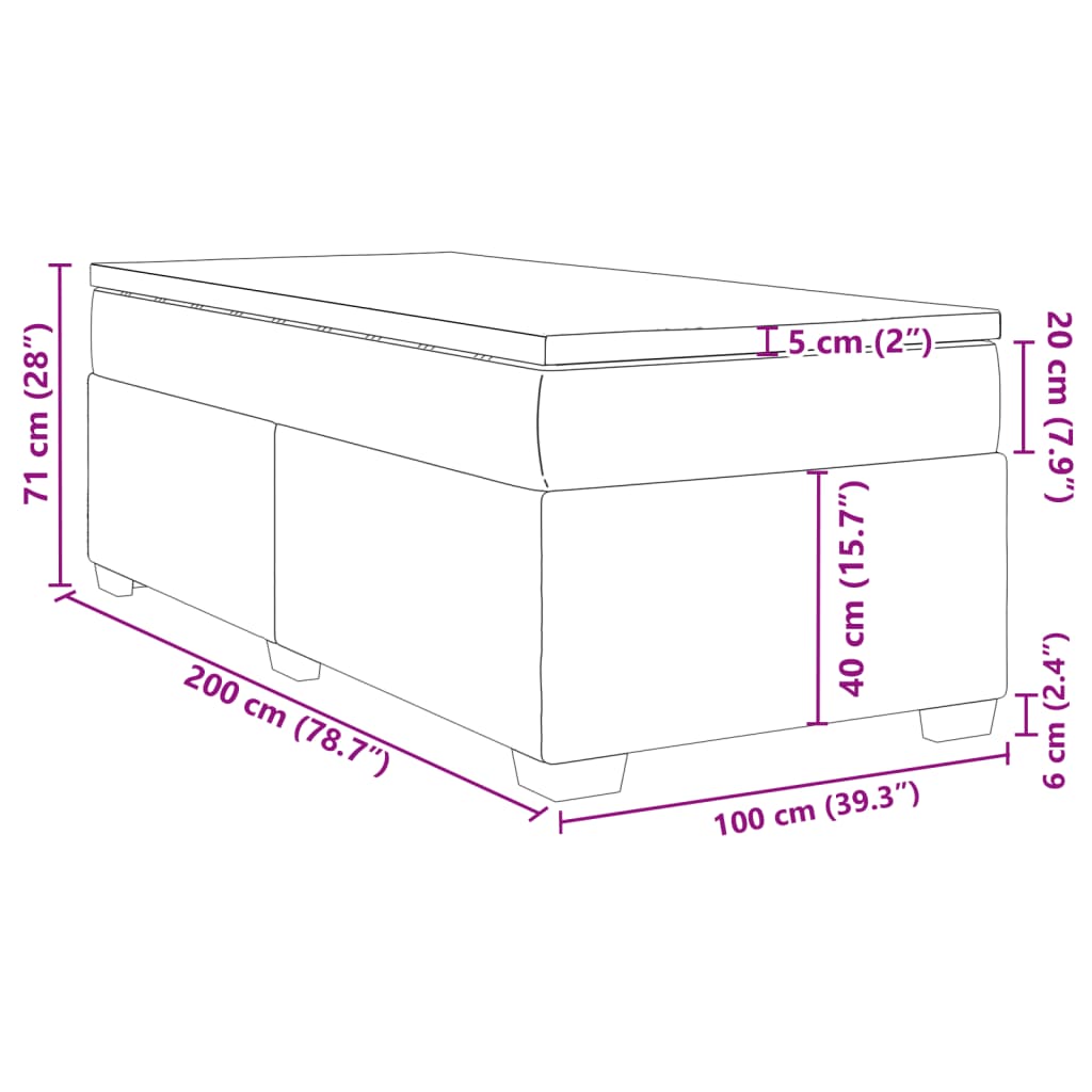 Sommier à lattes de lit avec matelas Noir 100x200 cm Tissu - XIOS