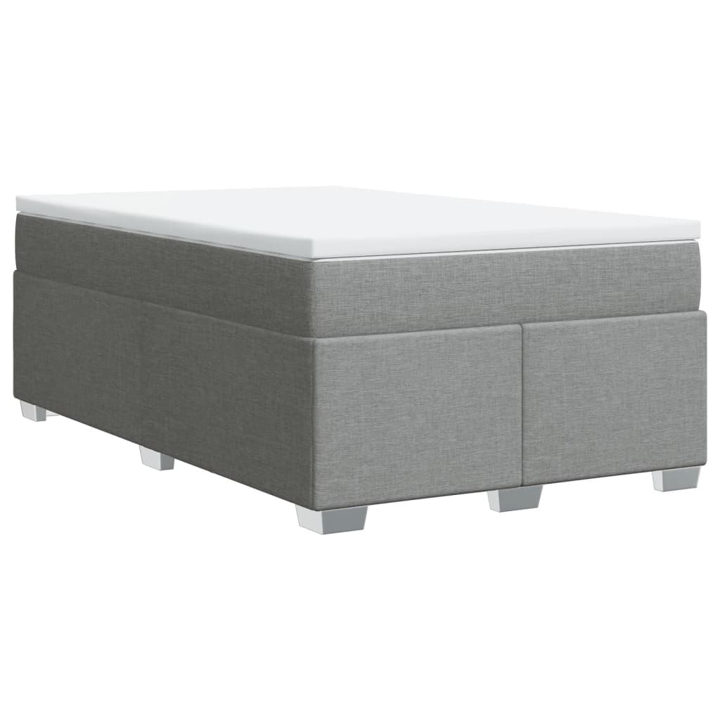 Sommier à lattes de lit et matelas gris clair 120x190 cm tissu - XIOS