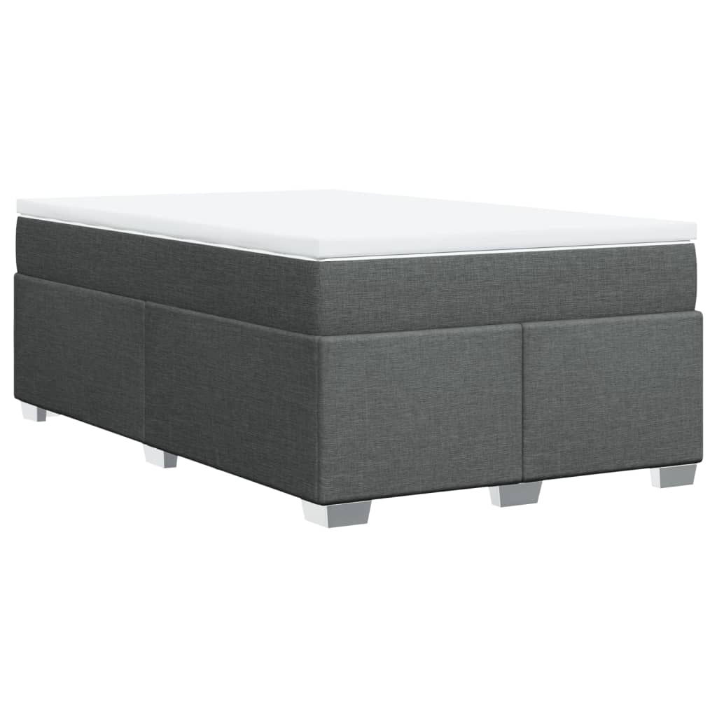 Sommier à lattes de lit avec matelas gris foncé 120x190cm tissu - XIOS