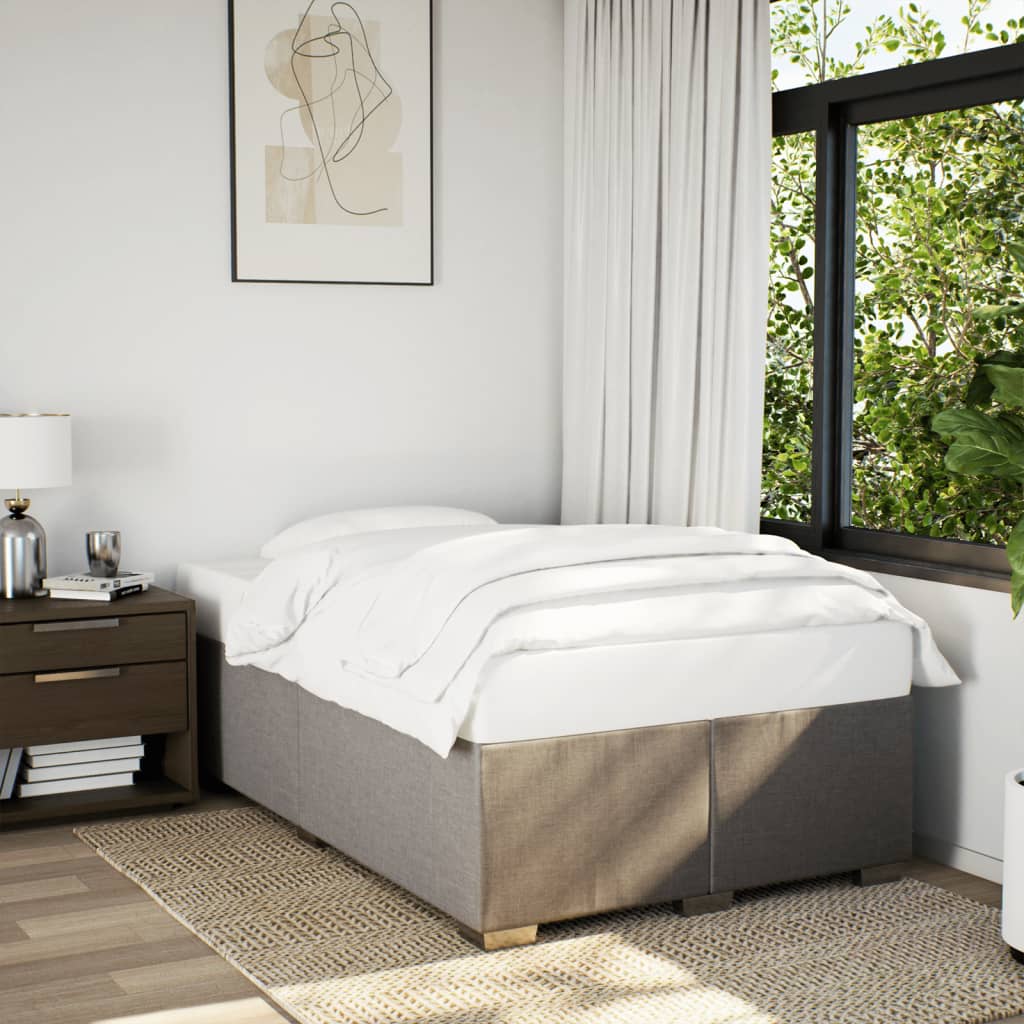 Sommier à lattes de lit avec matelas taupe 120x190 cm tissu - XIOS