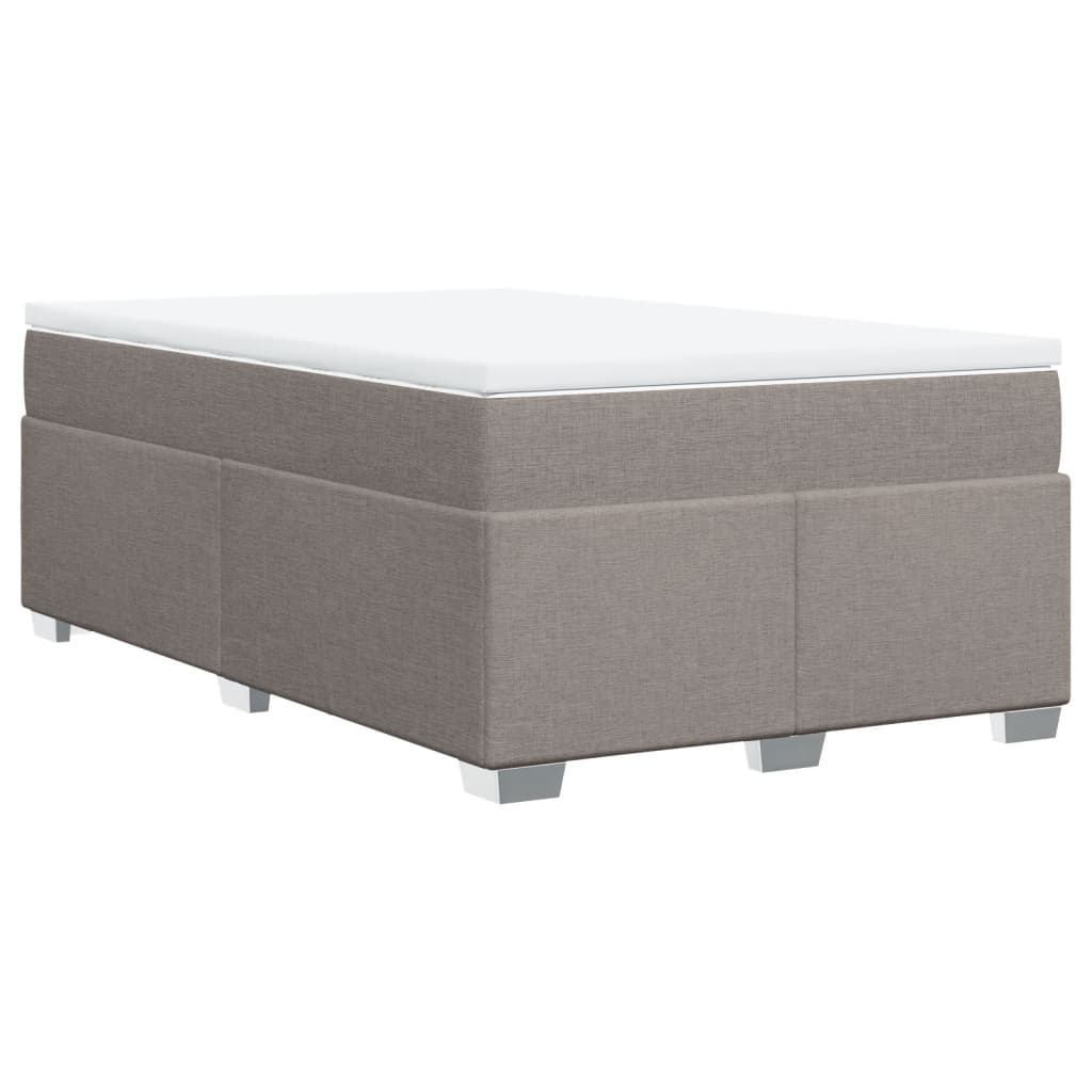 Sommier à lattes de lit avec matelas taupe 120x190 cm tissu - XIOS