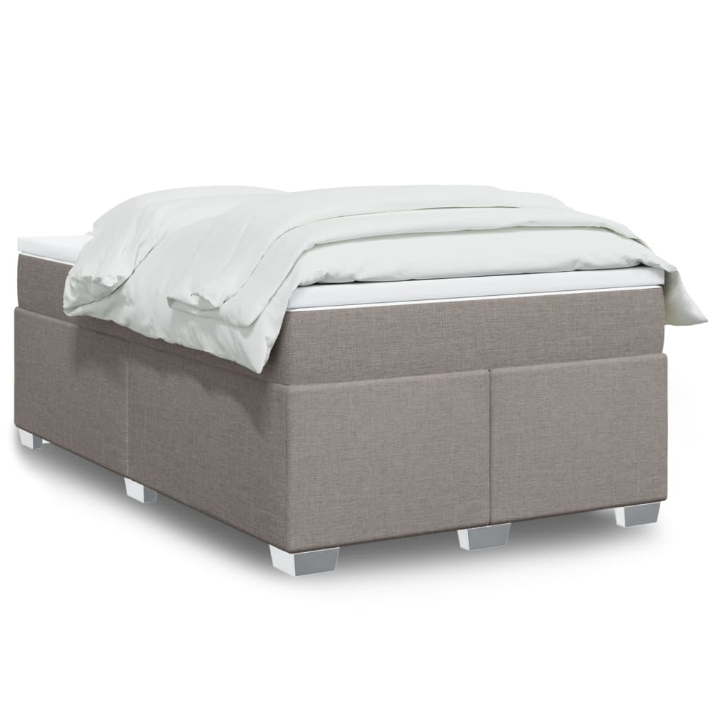 Sommier à lattes de lit avec matelas taupe 120x190 cm tissu - XIOS