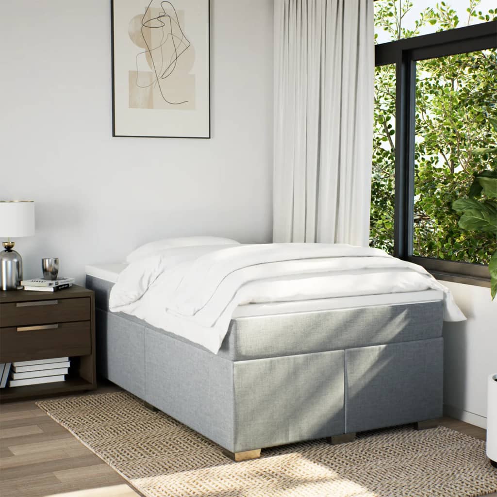 Sommier à lattes de lit avec matelas Gris clair 120x200cm Tissu - XIOS
