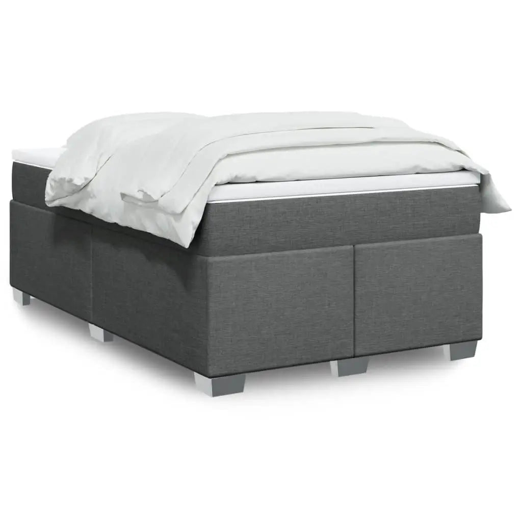 Sommier à lattes de lit avec matelas Gris foncé 120x200cm Tissu - XIOS