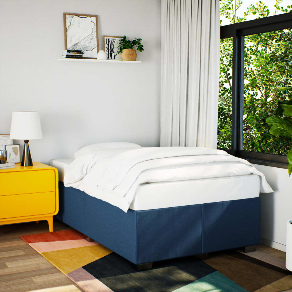 Sommier à lattes de lit avec matelas Bleu 120x200 cm Tissu - XIOS