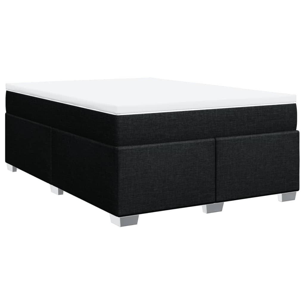 Sommier à lattes de lit avec matelas Noir 140x190 cm Tissu