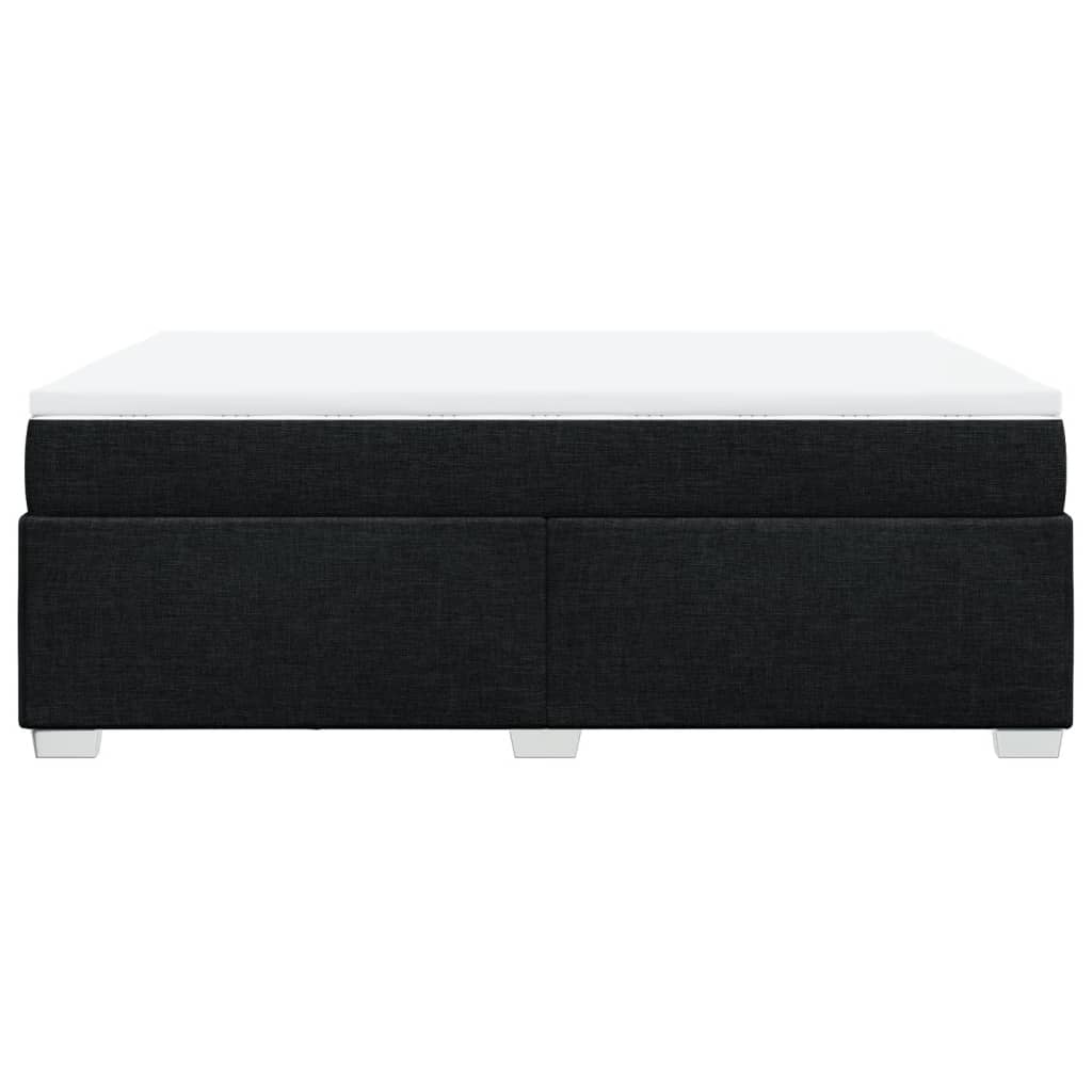 Sommier à lattes de lit avec matelas Noir 140x190 cm Tissu