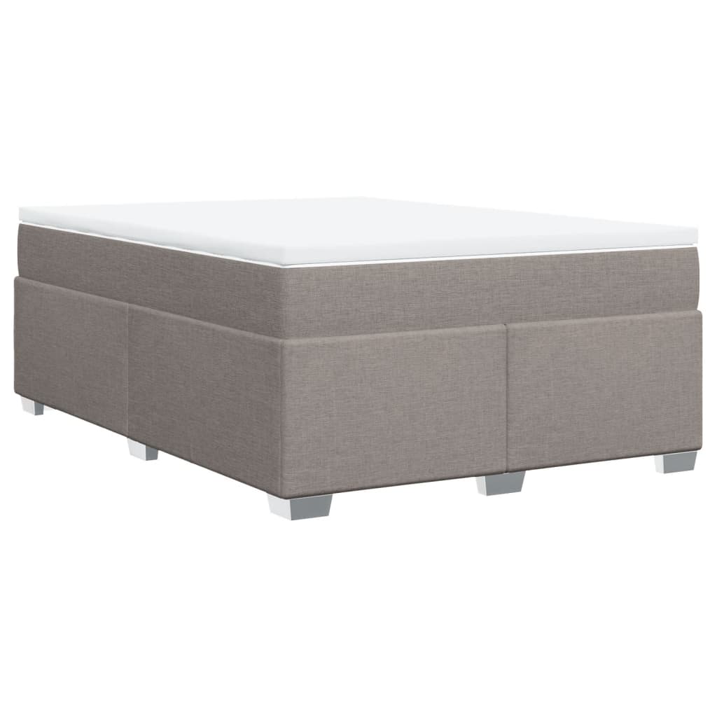 Sommier à lattes de lit avec matelas Taupe 140x190 cm Tissu - XIOS