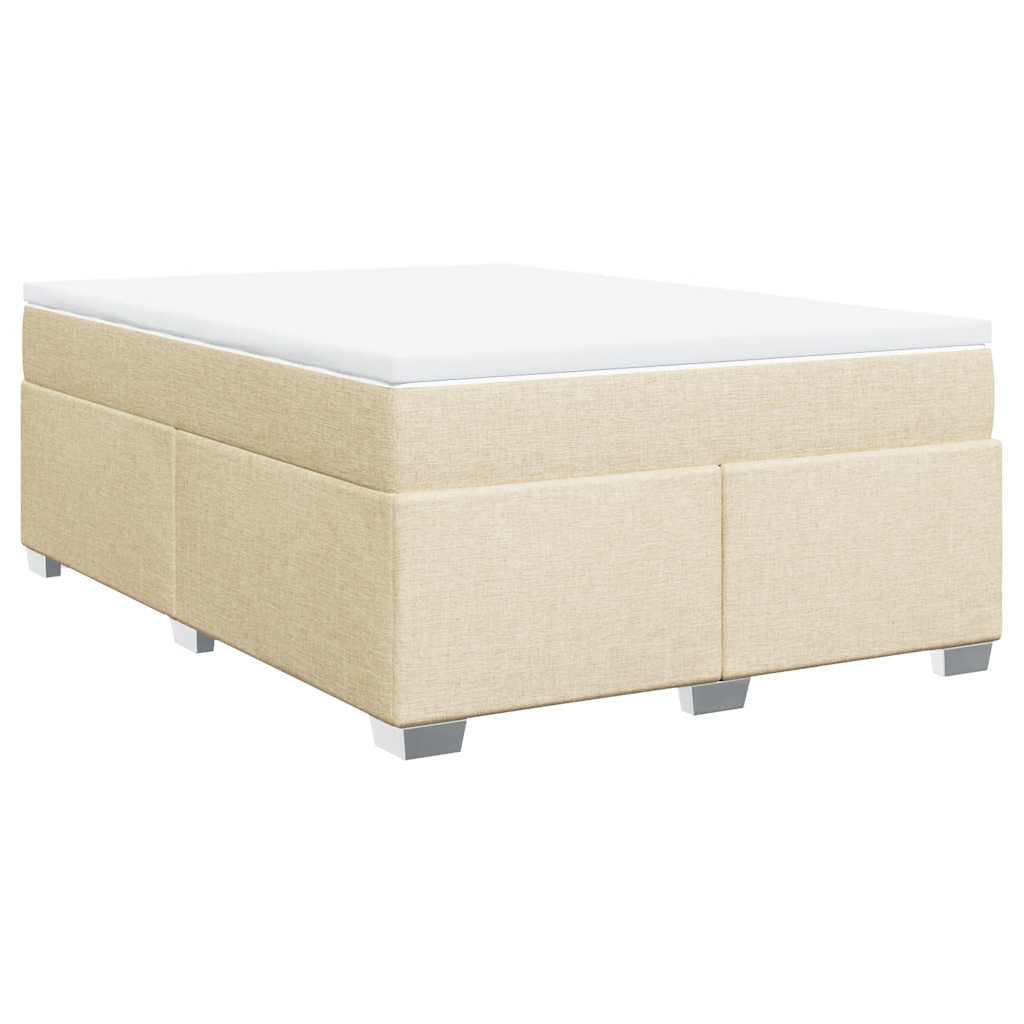 Sommier à lattes de lit avec matelas Crème 140x190 cm Tissu - XIOS