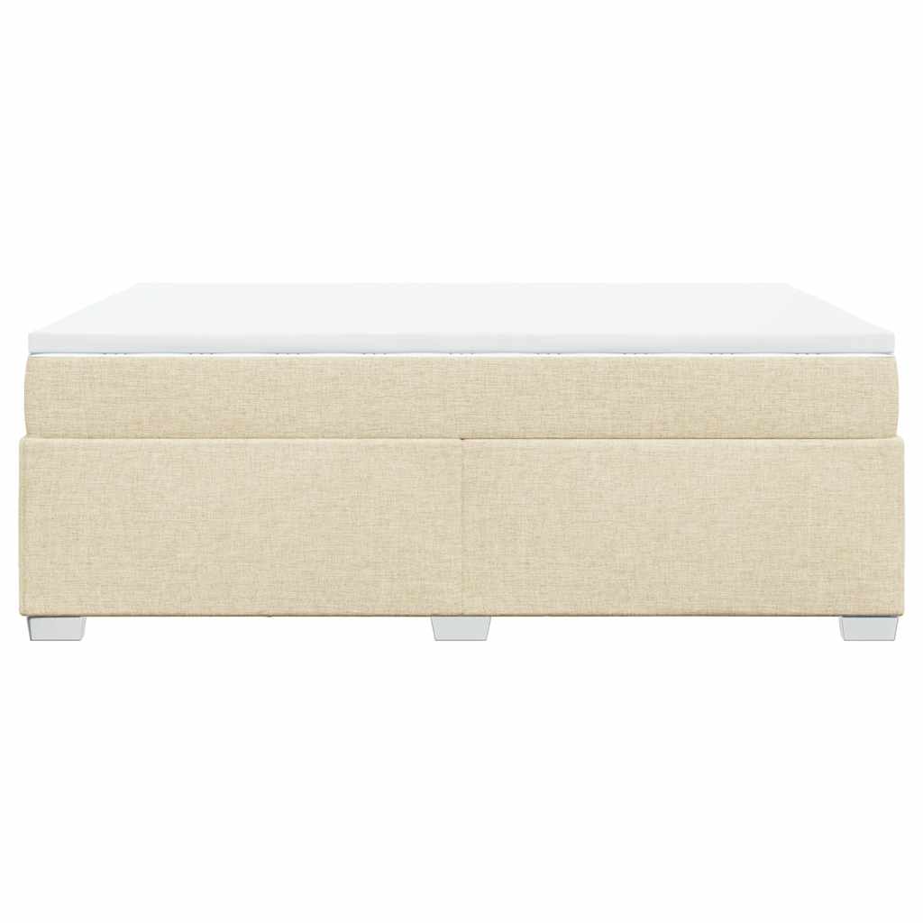 Sommier à lattes de lit avec matelas Crème 140x190 cm Tissu - XIOS