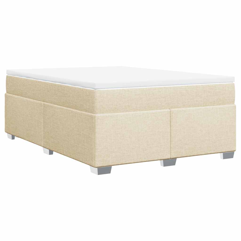 Sommier à lattes de lit avec matelas Crème 140x190 cm Tissu - XIOS
