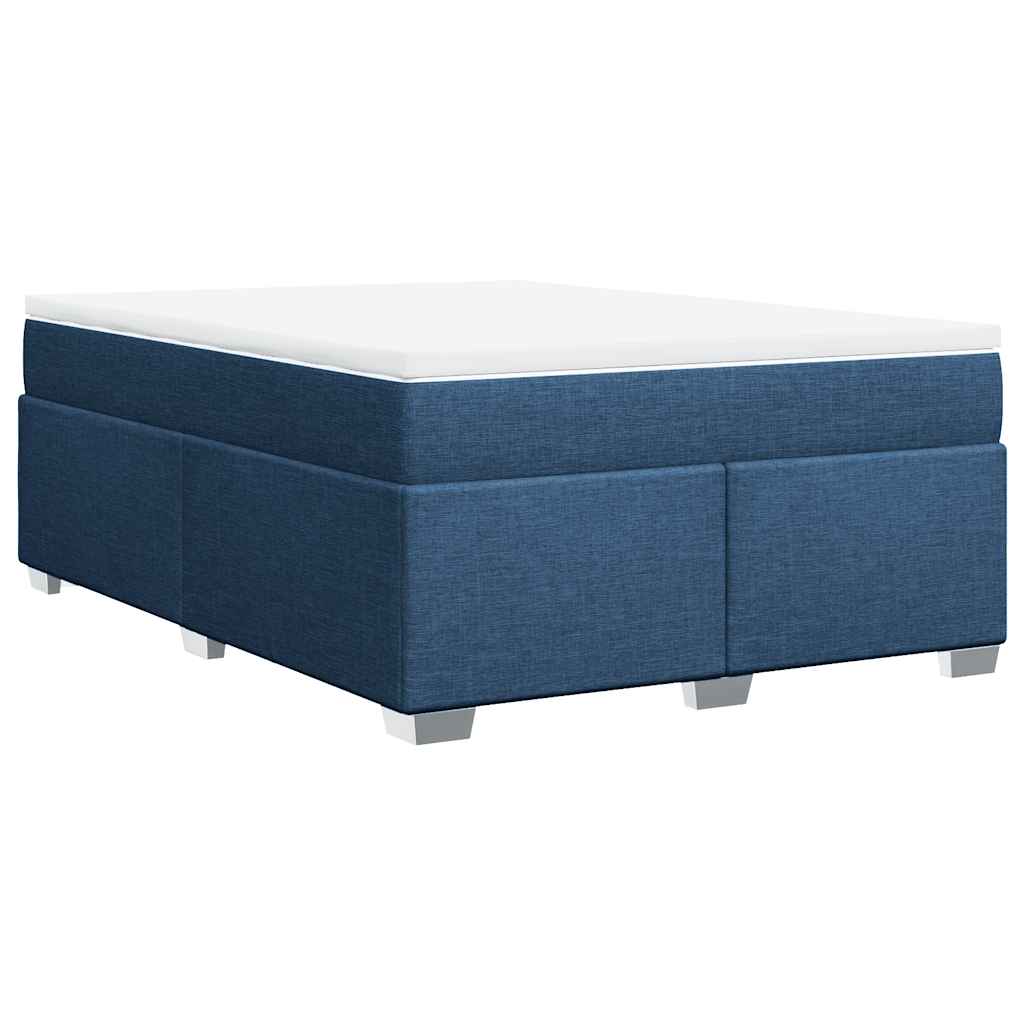 Sommier à lattes de lit avec matelas Bleu 140x190 cm Tissu - XIOS