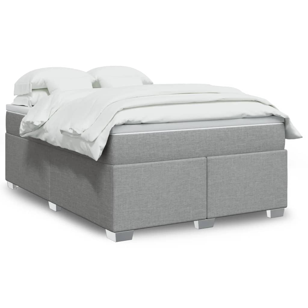 Sommier à lattes de lit avec matelas Gris clair 140x200cm Tissu