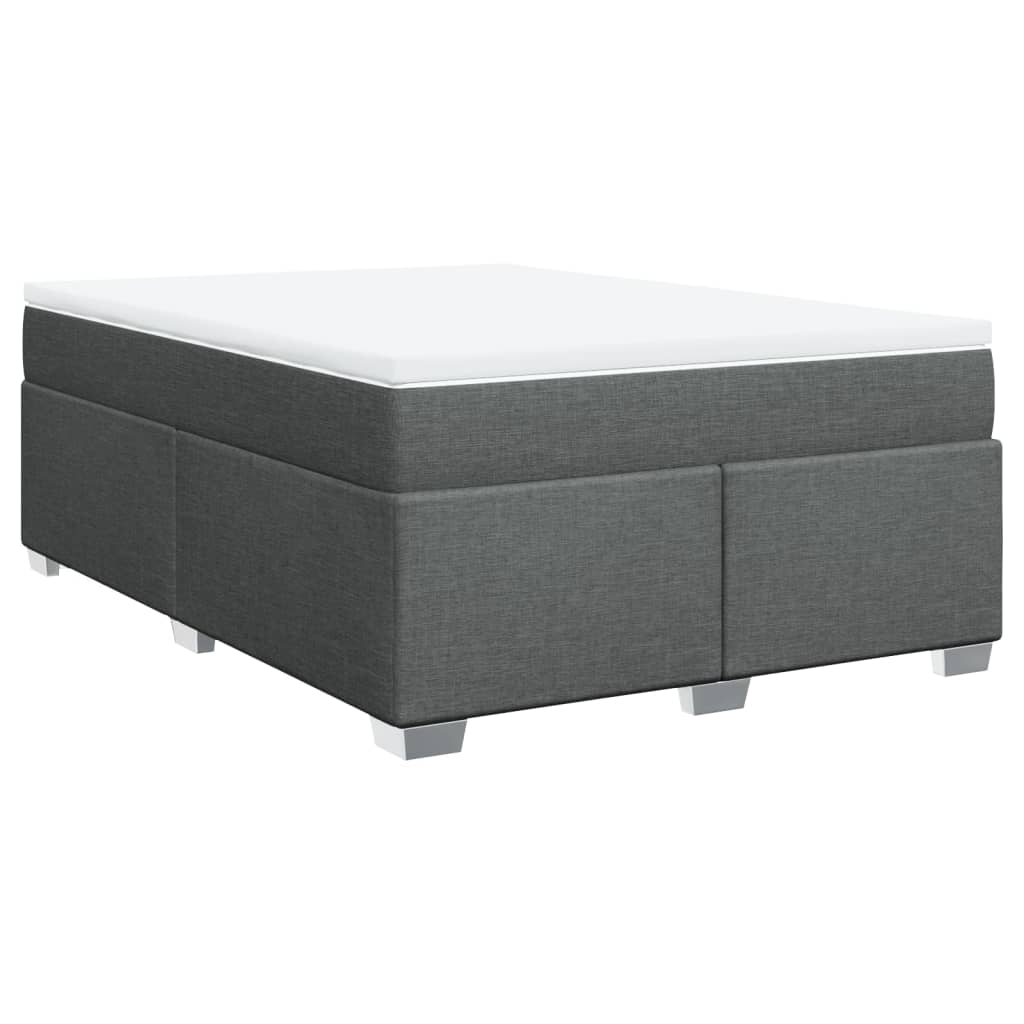 Sommier à lattes de lit avec matelas Gris foncé 140x200cm Tissu - XIOS