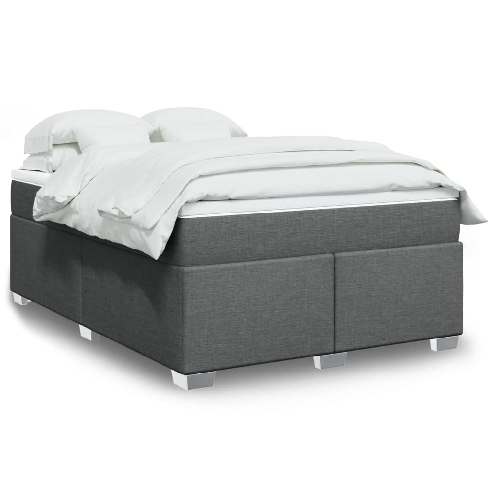 Sommier à lattes de lit avec matelas Gris foncé 140x200cm Tissu - XIOS