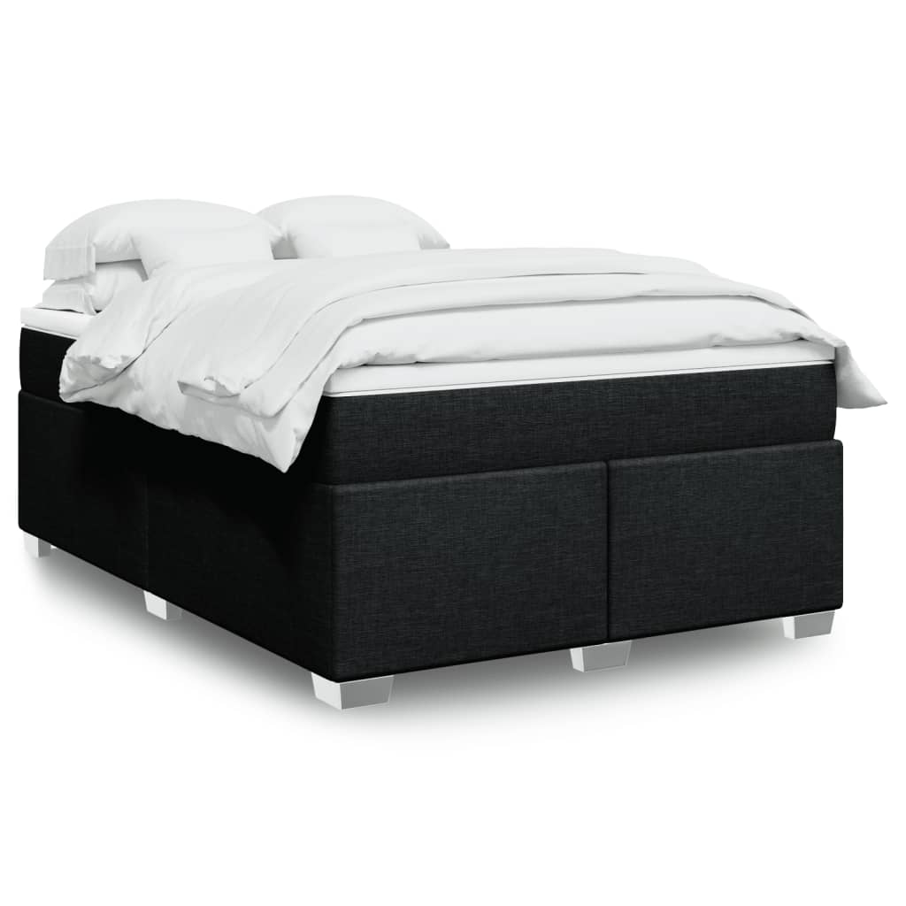 Sommier à lattes de lit avec matelas Noir 160x200 cm Tissu - XIOS