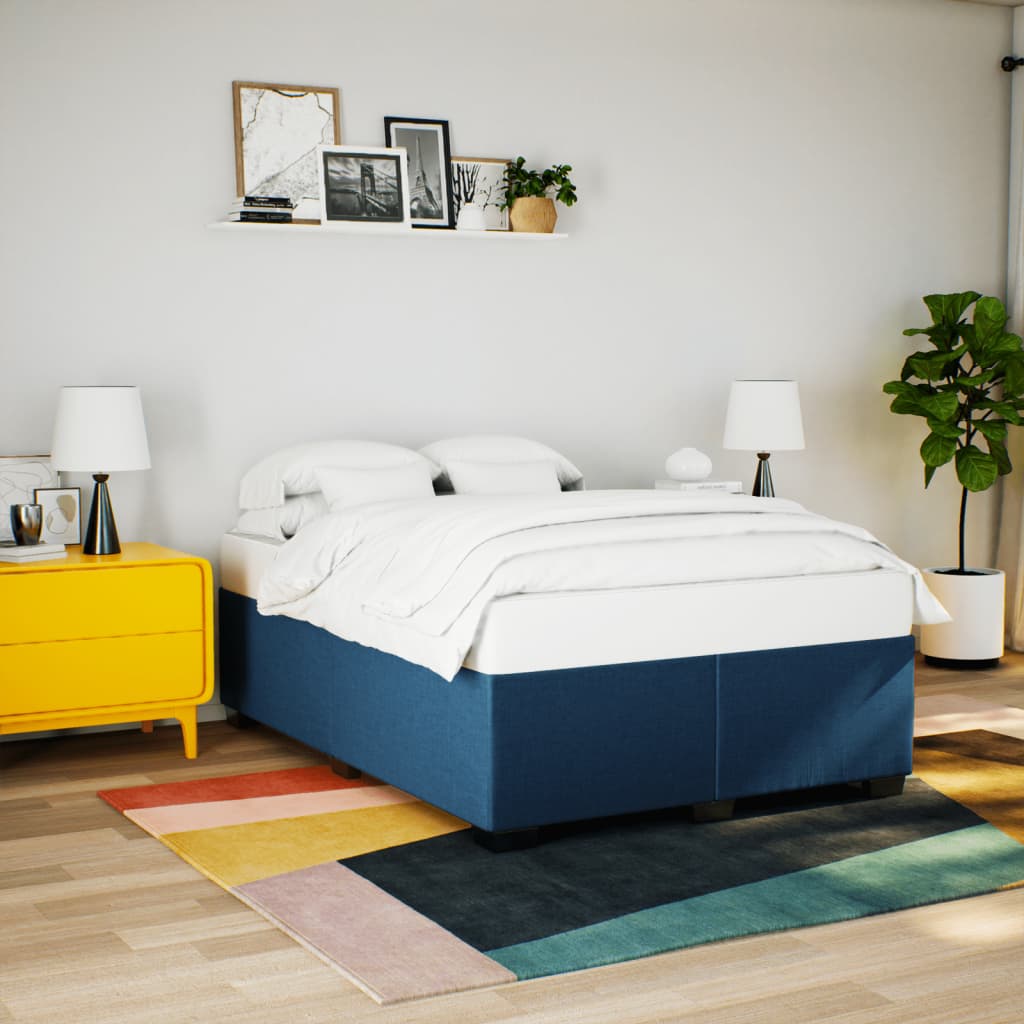 Sommier à lattes de lit avec matelas Bleu 160x200 cm Tissu - XIOS
