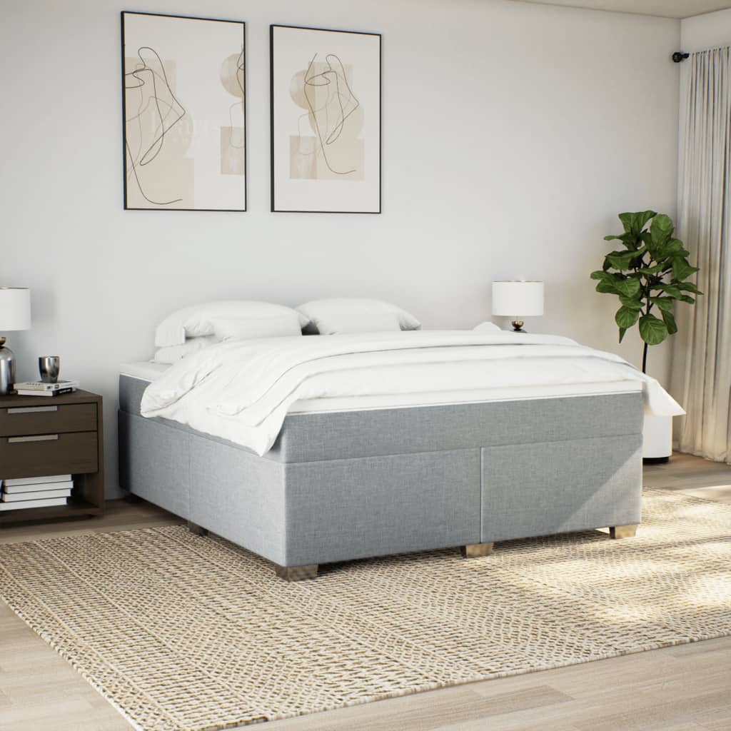 Sommier à lattes de lit avec matelas Gris clair 180x200cm Tissu - XIOS