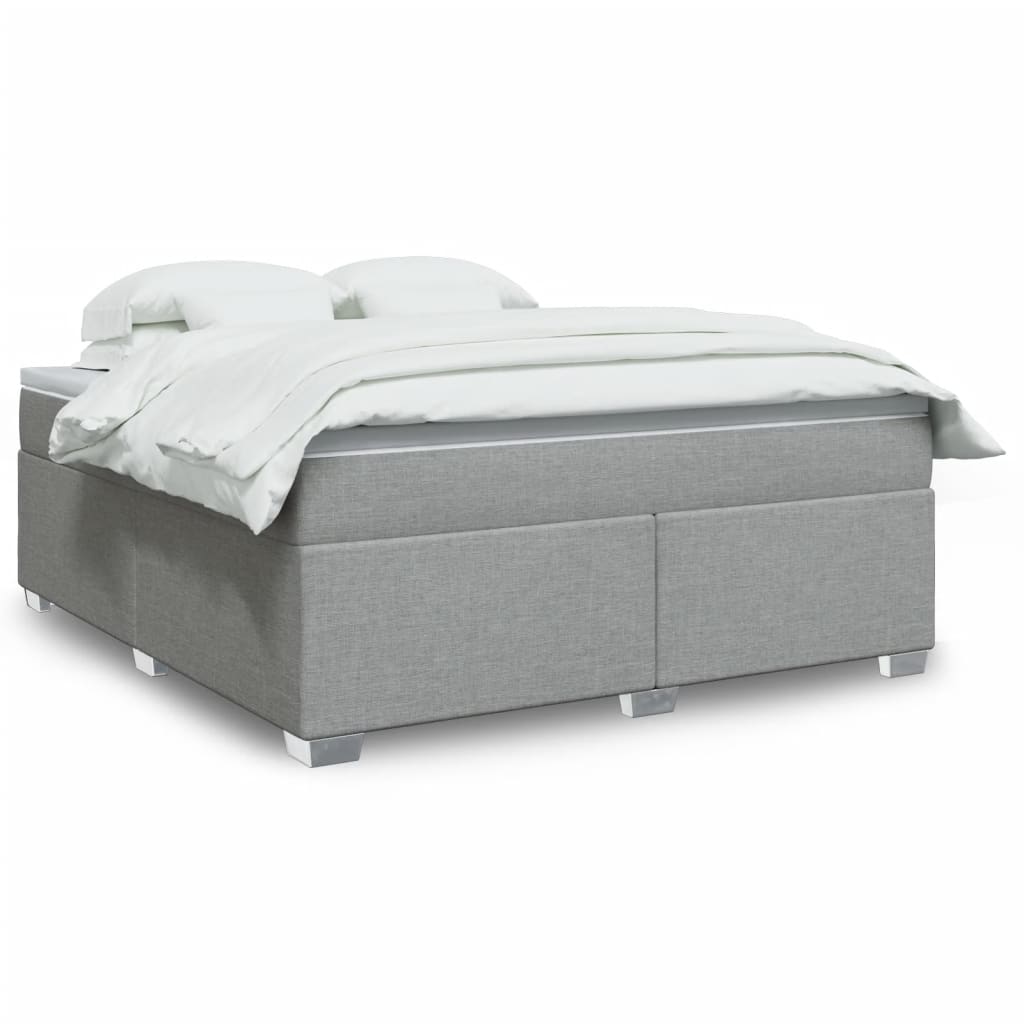 Sommier à lattes de lit avec matelas Gris clair 180x200cm Tissu - XIOS