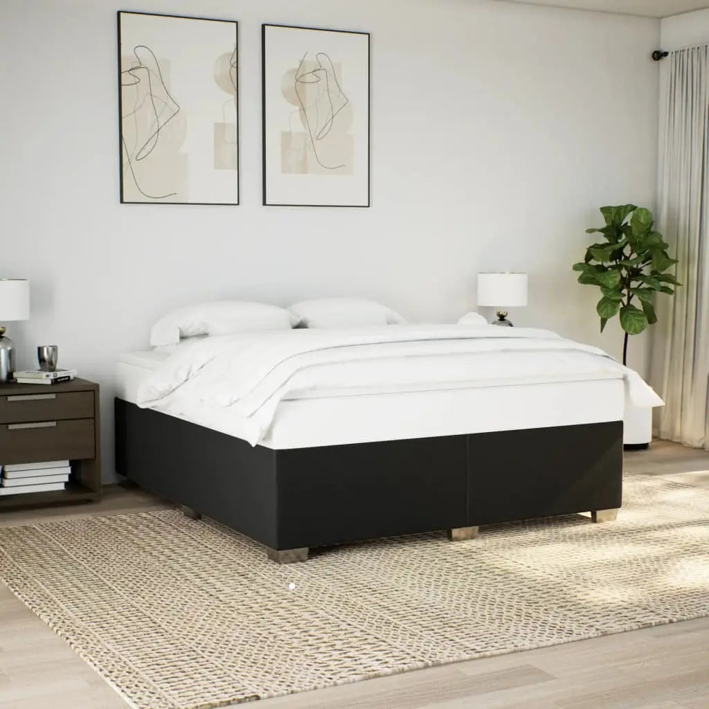 Sommier à lattes de lit avec matelas Noir 180x200 cm Tissu - XIOS