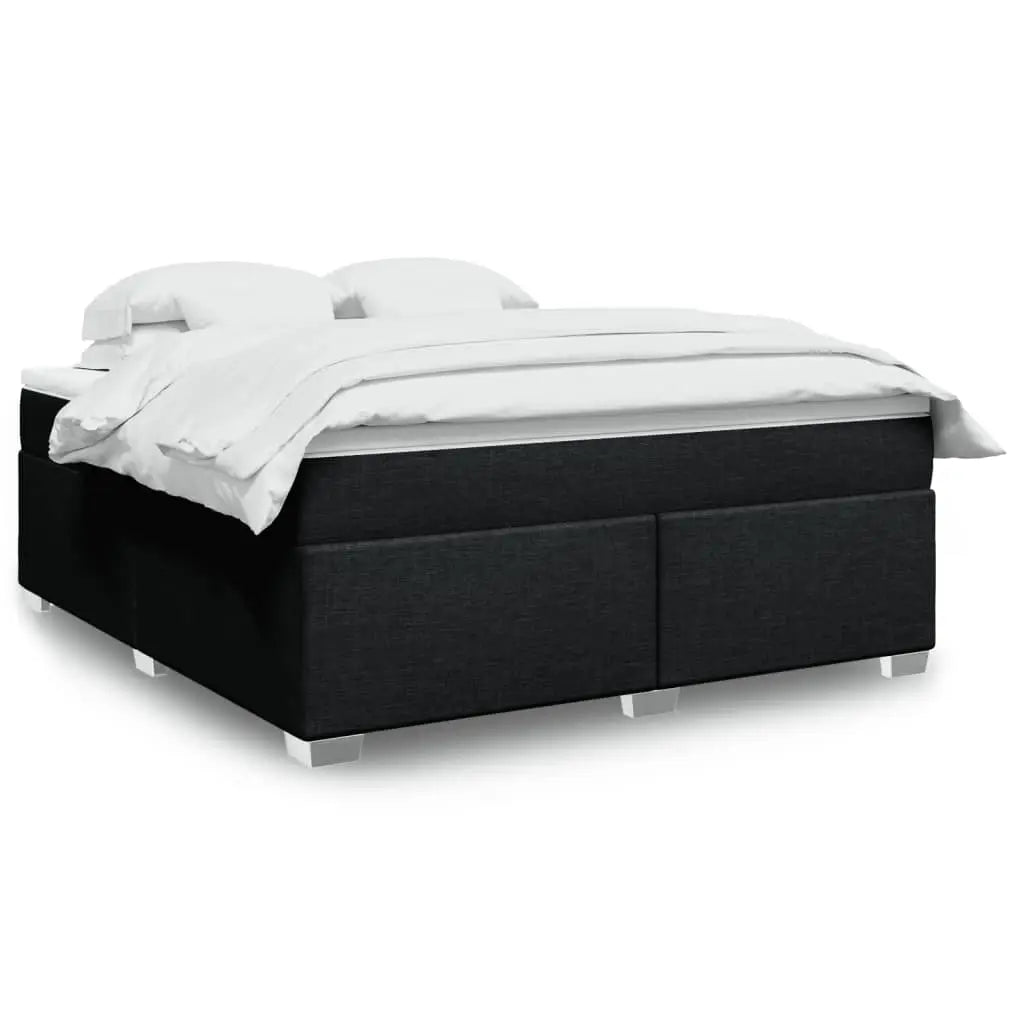 Sommier à lattes de lit avec matelas Noir 180x200 cm Tissu - XIOS
