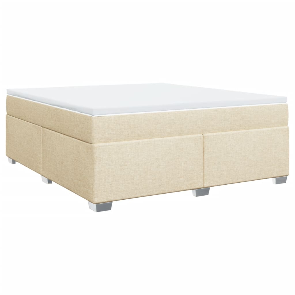 Sommier à lattes de lit avec matelas Crème 180x200 cm Tissu